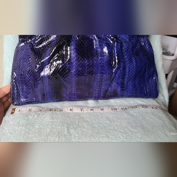 Vintage Blue "Snakeskin" Clutch By Clemente - Picture 8 of 13